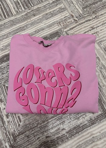 Pembe Baskılı Kız Sweatshirt