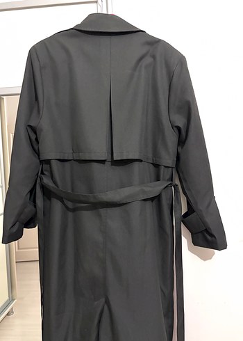 Suud Collection Siyah Midi Kadın Trençkot Kemerli
