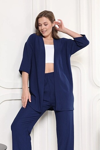50 Beden Kimono Hırkalı Oversize Düşük Kol Takım