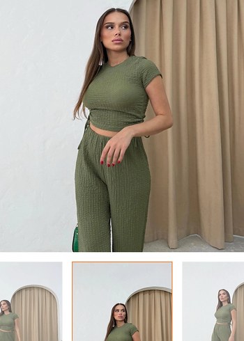 Trendyol & Milla Kadın Yeşil Bol Kesim Uzun Kumaş Pantolon