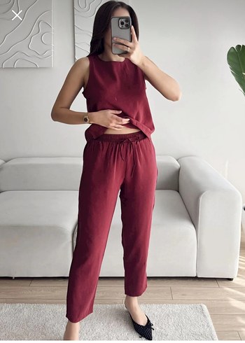 Bordo Kolsuz Salaş Kadın Tulum