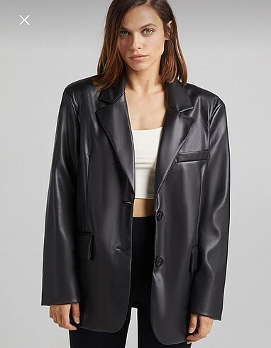 Bershka deri blazer ceket