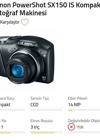 Canon powershot sx150is dijital fotoğraf makinesi