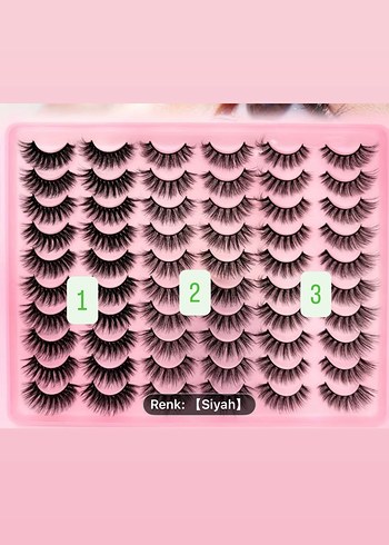 Siyah Takma Kirpik Seti 3 Model - Görsel 5