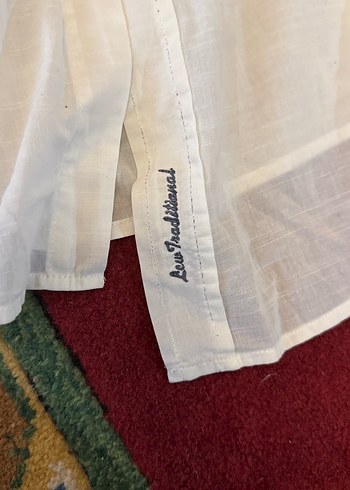 Kadın Beyaz Keten Kısa Kollu Gömlek - Görsel 2