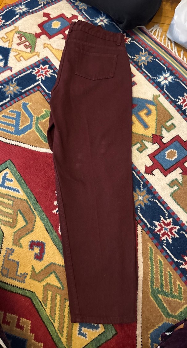 Bordo Kadın Kumaş Pantolon - Görsel 3