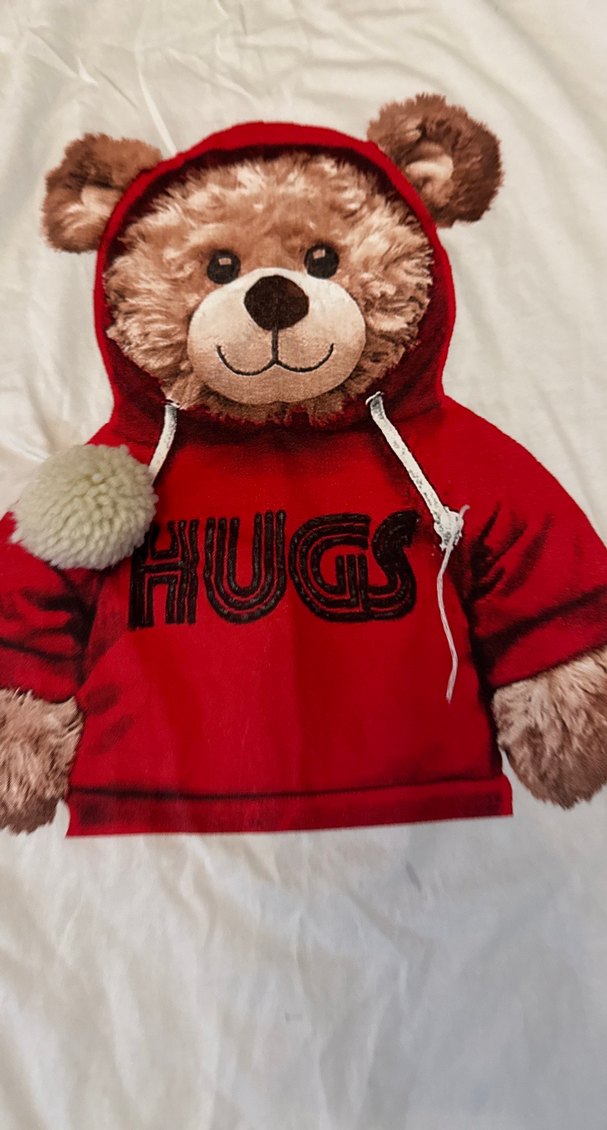 Kız Çocuk Beyaz Ayıcık Baskılı Tişört - Görsel 2