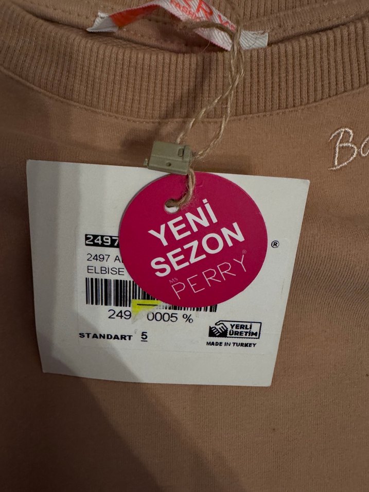 Bej Uzun Kollu Bohem Kız Elbisesi - Görsel 2