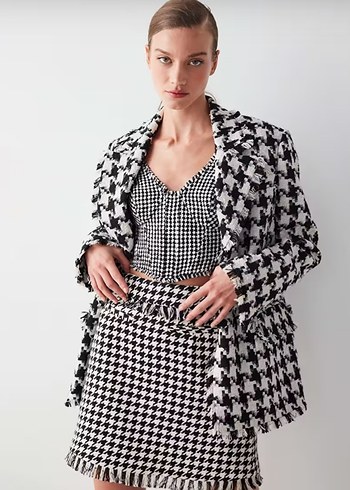 ipekyol İpekyol kazayağı desenli blazer