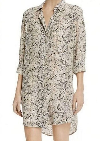 equipment gri Yılan Desenli V Yakalı Kadın Gömlek - Görsel 5