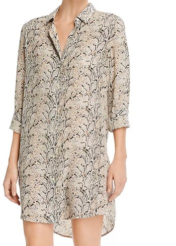 equipment gri Yılan Desenli V Yakalı Kadın Gömlek - Görsel 6