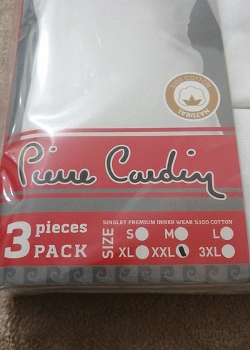 xxl Beden beyaz Renk Pierre Cardin Beyaz Erkek Atlet 3'lü Paket