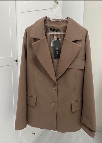 Bej Süet Kadın Blazer Ceket