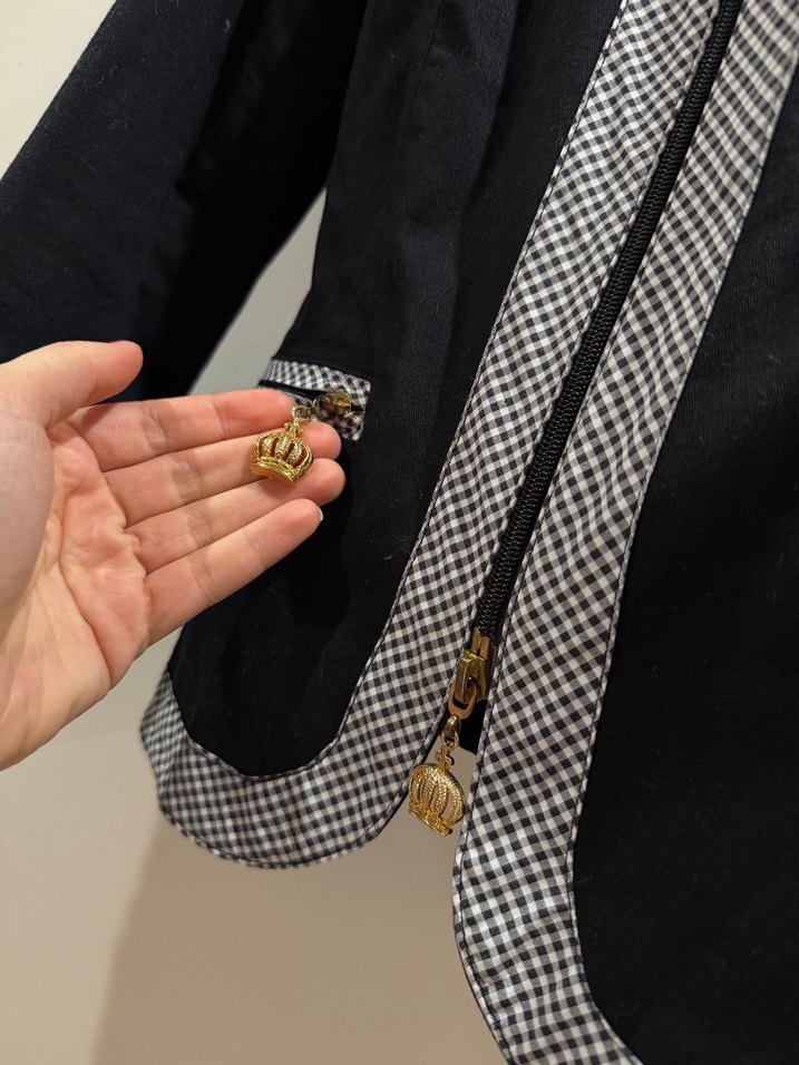 Siyah Mini Kadın Ceket Fermuarlı Cepli - Görsel 2