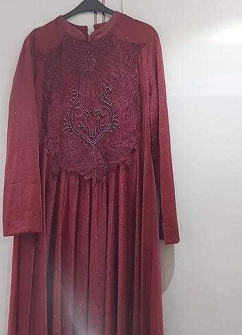 50 Beden bordo tesettür elbise
