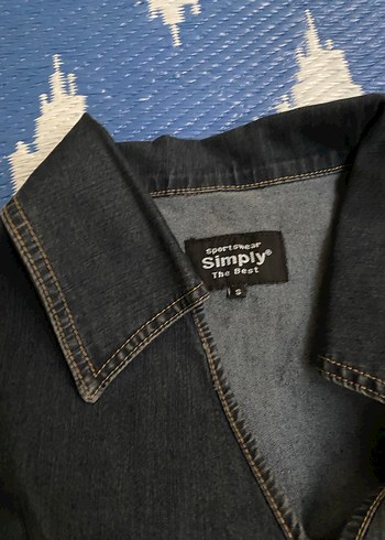 s Beden mavi Renk Kadın Gri Bağlamalı Denim Ceket