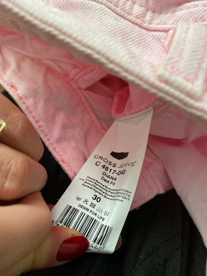 Pembe Batik Desenli Kadın Boyfriend Kot Pantolon - Görsel 4