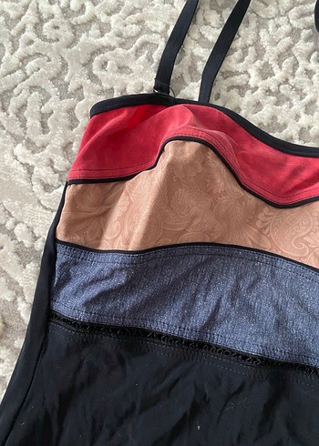 Bohem Çok Renkli İnce Askılı Mayo - Görsel 3