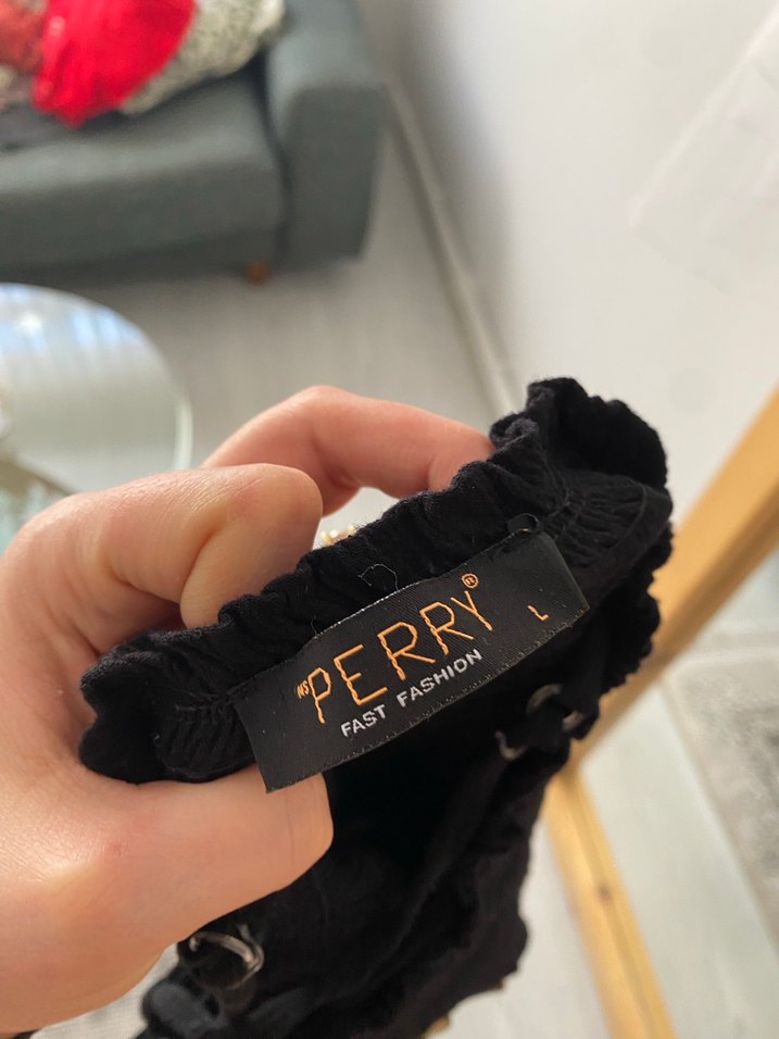 Siyah Denim Straplez Midi Tulum - Görsel 2