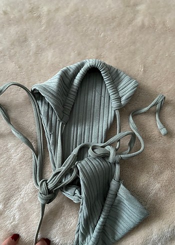 Gri Pileli Bağlamalı Bikini Altı - Görsel 2