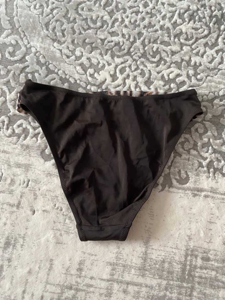 Zebra Desenli Kahverengi Bikini Altı - Görsel 4