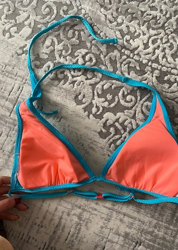 Turkuaz Renkli Strappy Bikini Üstü - Görsel 3