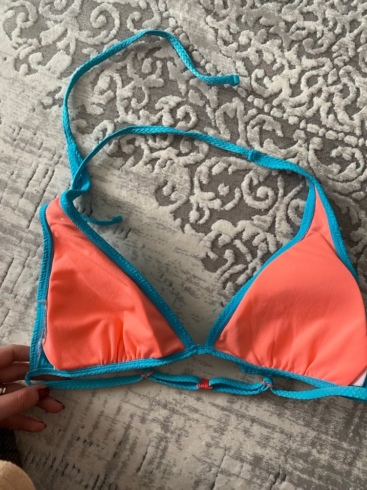 Turkuaz Renkli Strappy Bikini Üstü - Görsel 3