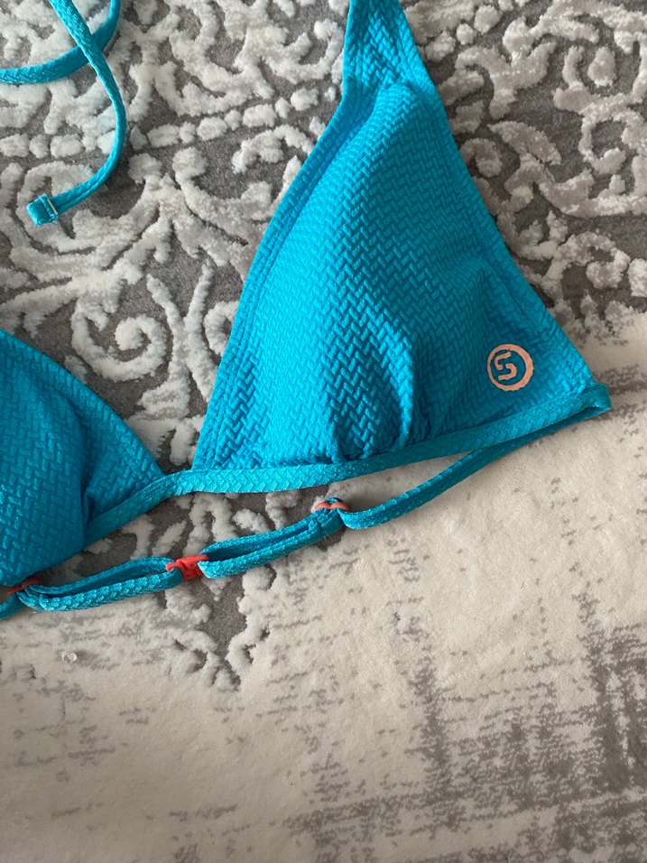 Turkuaz Renkli Strappy Bikini Üstü - Görsel 2