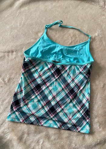 Turkuaz Dikişsiz Mini tankini - Görsel 3