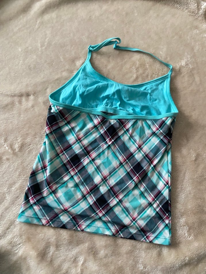 Turkuaz Dikişsiz Mini tankini - Görsel 3