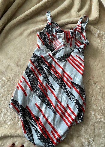 Zebra Desenli Drapeli Mini Kadın Mayo - Görsel 4