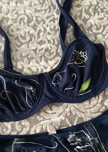 Nakışlı Lacivert Kadın Bikini Takımı - Görsel 3