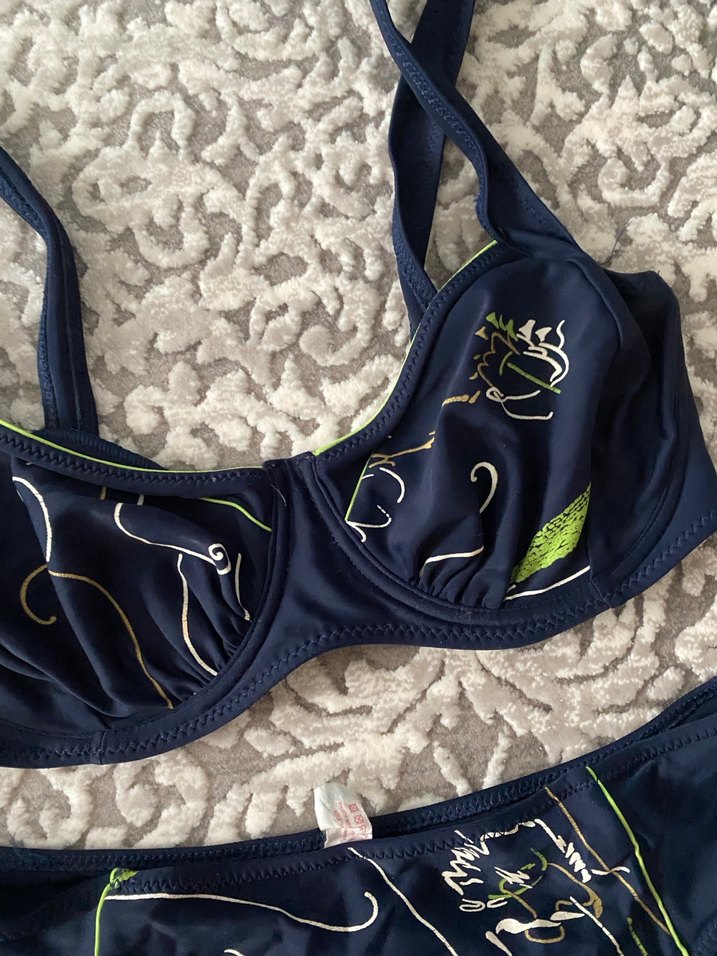 Nakışlı Lacivert Kadın Bikini Takımı - Görsel 3