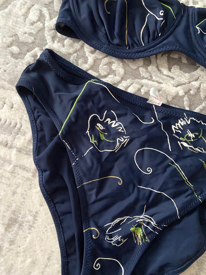 Nakışlı Lacivert Kadın Bikini Takımı - Görsel 2