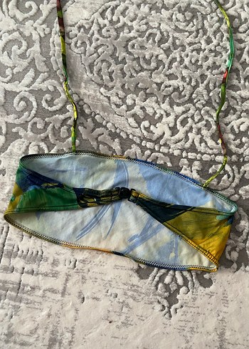 Kısa Renkli Tie-Dye Bohem bikini üst. - Görsel 2