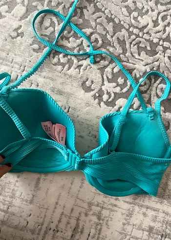 Boncuk Detaylı Turkuaz İpli Bikini Üstü - Görsel 3