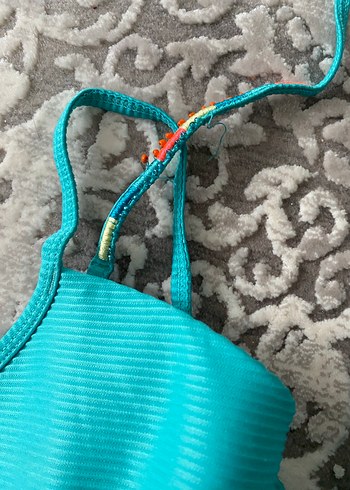 Boncuk Detaylı Turkuaz İpli Bikini Üstü - Görsel 2