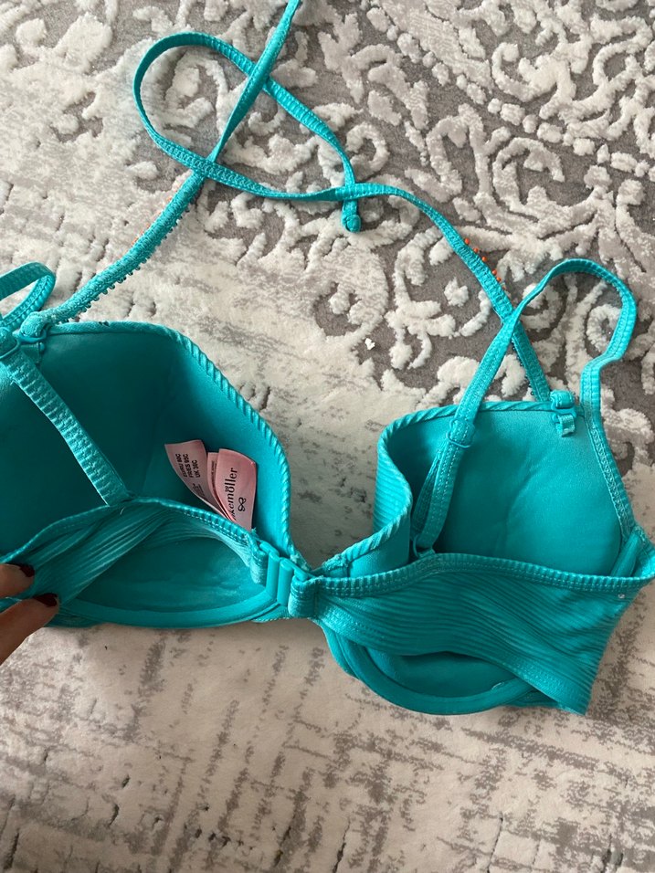 Boncuk Detaylı Turkuaz İpli Bikini Üstü - Görsel 3