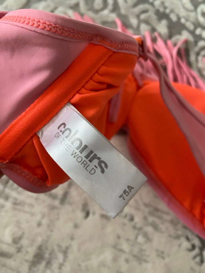 Püsküllü Pembe Straplez Bikini Üstü - Görsel 4