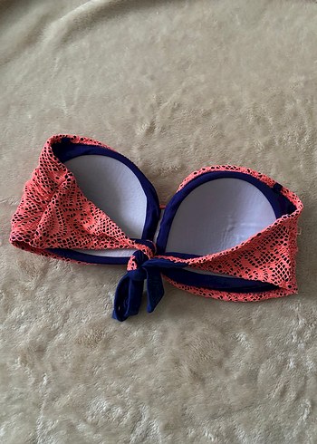 Dantelli Pembe Yılan Desenli Bikini Üstü - Görsel 2