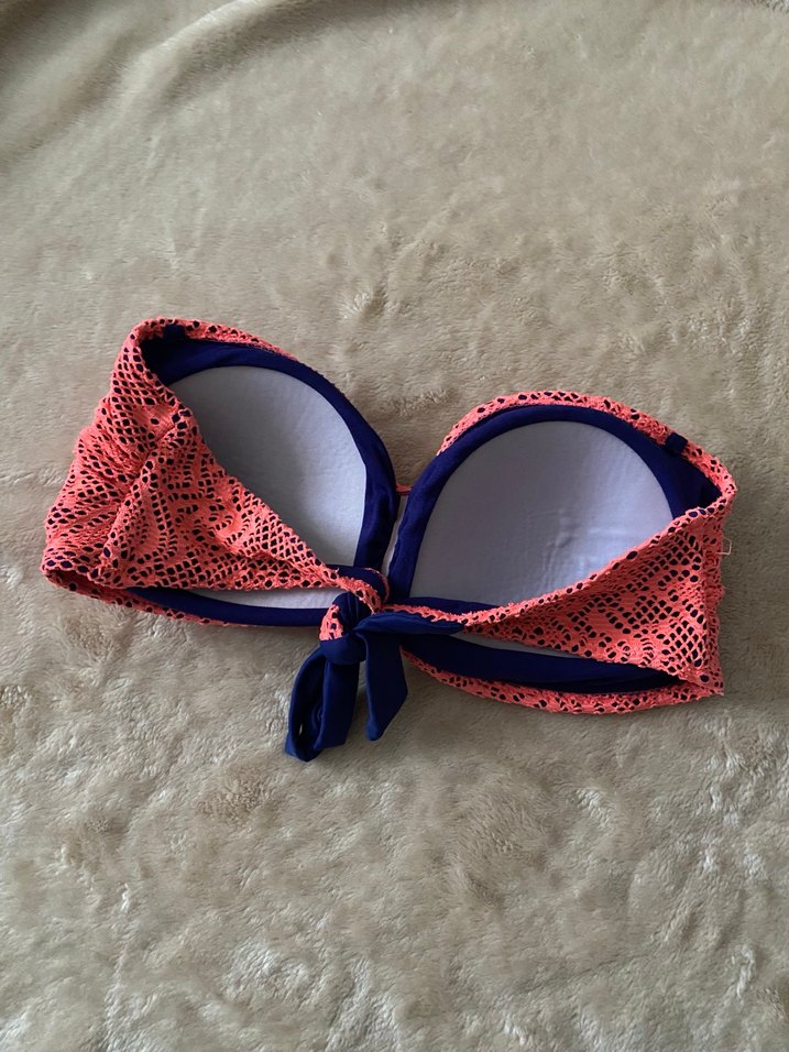 Dantelli Pembe Yılan Desenli Bikini Üstü - Görsel 2