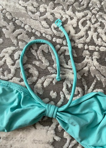 Turkuaz Kadın Bikini Üstü Fiyonk Detaylı - Görsel 2