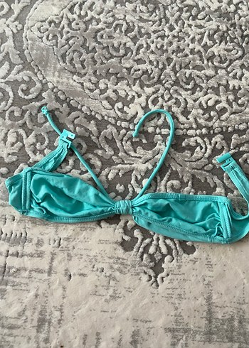 Turkuaz Kadın Bikini Üstü Fiyonk Detaylı - Görsel 3