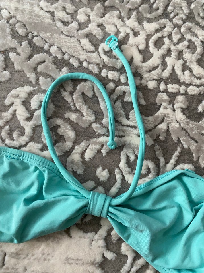 Turkuaz Kadın Bikini Üstü Fiyonk Detaylı - Görsel 2