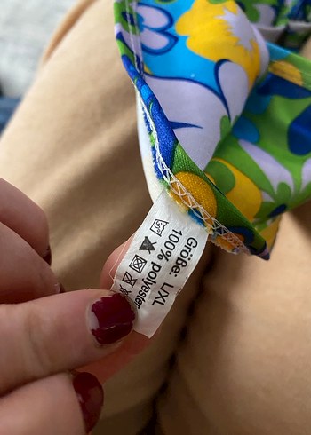 Renkli Çiçek Desenli Bağcıklı Bikini Altı - Görsel 2