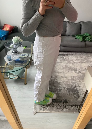 Gri Kadın Boyfriend Pantolon Midi Boy - Görsel 3