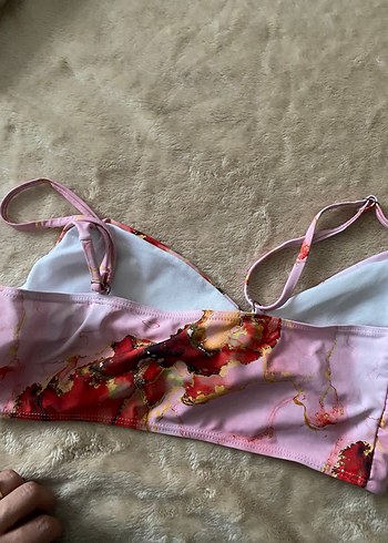 Pembe Tie-Dye Minibikini üst. - Görsel 3