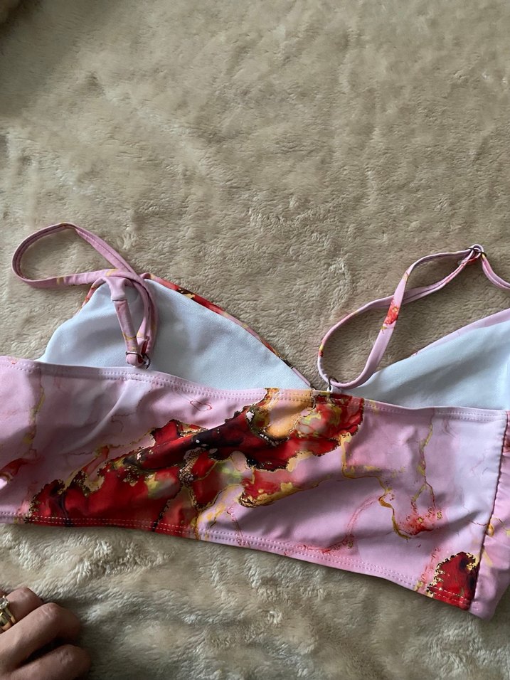 Pembe Tie-Dye Minibikini üst. - Görsel 3