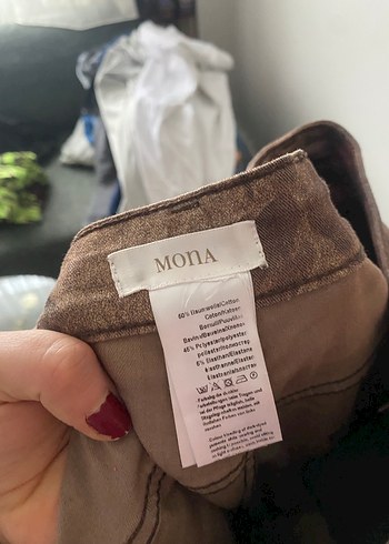 Gri Batik Desenli Midi Boyfriend Pantolon - Görsel 3