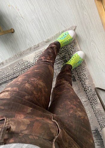 Gri Batik Desenli Midi Boyfriend Pantolon - Görsel 2